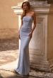 Picture of: Metallic Prom Dress with Strapless Top and Flattering Ruching in Light Blue, Style: 33033, Main Picture