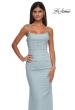 Picture of: Ruched Net Jersey Gown with Square Neckline in Light Blue, Style: 33086, Detail Picture 9