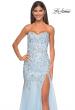 Picture of: Rhinestone and Beaded Print Mermaid Prom Gown with Sweetheart Neck in Light Blue, Style: 32197, Detail Picture 10