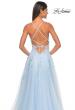 Picture of: A-Line Tulle Dress with Rhinestone Embellished Lace Applique in Light Colors in Light Blue, Style: 32438, Detail Picture 10