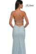 Picture of: Ruched Net Jersey Gown with Square Neckline in Light Blue, Style: 33086, Detail Picture 10