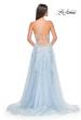 Picture of: Two Tone Tulle A-Line Prom Dress with Floral Beaded Detail in Light Blue, Style: 32090, Detail Picture 11