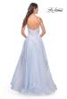 Picture of: A-Line Tulle Prom Dress with Scattered Lace Applique in Light Blue, Style: 31939, Back Picture