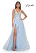 Picture of: A-Line Tulle Dress with Rhinestone Embellished Lace Applique in Light Colors in Light Blue, Style: 32438, Detail Picture 2