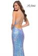 Picture of: Iridescent Sequin Prom Dress with V Neckline in Light Blue, Style 29871, Detail Picture 2