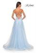 Picture of: A-Line Tulle Dress with Rhinestone Embellished Lace Applique in Light Colors in Light Blue, Style: 32438, Detail Picture 3