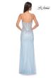 Picture of: Rhinestone Embellished Fitted Prom Dress with Corset and Deep V in Light Blue, Style 32717, Detail Picture 4