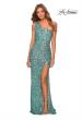Picture of: Glamorous One Shoulder Sequin Prom Gown in Light Blue, Style: 28596, Detail Picture 5