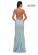 Picture of: Ruched Net Jersey Gown with Square Neckline in Light Blue, Style: 33086, Detail Picture 6
