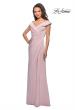 Picture of: Satin Floor Length Gown with Ruched Detailing in Light Blush, Style: 26523, Detail Picture 5