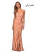 Picture of: Ruched Jersey Prom Dress with Tie Up Back in Light Copper, Style: 28421, Detail Picture 7