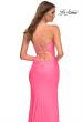 Picture of: Neon Long Prom Dress in Luxurious Jersey with Slit in Pink, Style: 30661, Detail Picture 2