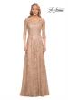 Picture of: Mother of the Bride Lace Dress with Three-Quarter Sleeves in Gold, Style: 30021, Main Picture