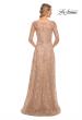 Picture of: Mother of the Bride Lace Dress with Three-Quarter Sleeves in Gold, Style: 30021, Back Picture