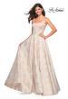 Picture of: Floral Print Long Sweetheart Prom Dress in Light Gold, Style: 27162, Main Picture