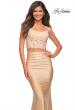 Picture of: Lace and Jersey Two Piece Illusion Top Dress in Light Gold, Main Picture
