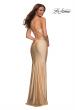 Picture of: Embellished Long Prom Dress with Criss Cross Front in Gold, Style: 30340, Detail Picture 9