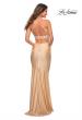 Picture of: Lace and Jersey Two Piece Illusion Top Dress in Light Gold, Back Picture