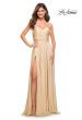 Picture of: Simple Strapless Jersey Dress with High Slit in Light Gold, Style: 30700, Detail Picture 1