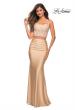 Picture of: Lace and Jersey Two Piece Illusion Top Dress in Light Gold, Detail Picture 1