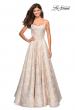 Picture of: Floral Print Long Sweetheart Prom Dress in Light Gold, Style: 27162, Detail Picture 2