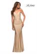 Picture of: Embellished Long Prom Dress with Criss Cross Front in Gold, Style: 30340, Detail Picture 2