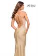 Picture of: Prom Dress with Illusion Lace Bodice and Ruched Skirt in Light Gold, Style: 30596, Detail Picture 2