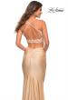 Picture of: Lace and Jersey Two Piece Illusion Top Dress in Light Gold, Detail Picture 2
