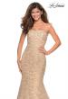 Picture of: Long Mermaid Metallic Lace Strapless Prom Dress in Light Gold, Style: 27267, Detail Picture 5
