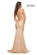 Picture of: Fitted Jersey Gown with Rhinestone Top in Light Gold, Detail Picture 6