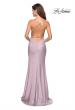 Picture of: Classic Form Fitting Jersey Floor Length Prom Dress in Light Mauve, Style: 27581, Detail Picture 1