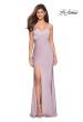Picture of: Classic Form Fitting Jersey Floor Length Prom Dress in Light Mauve, Style: 27581, Detail Picture 2