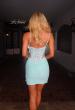 Picture of: Lace Illusion Back Mini Dress in Light Mint, Style: 33930, Detail Picture 2