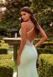 Picture of: Embroidered Corset Gown with Sheer Bodice and High Slit in Light Mint, Style: 33783, Detail Picture 12