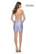 Picture of: Fitted Homecoming Dress with Rhinestone Top and Cut Outs in Light Periwinkle, Style: 31725, Detail Picture 9