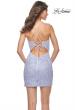 Picture of: Beaded Lace Homecoming Dress with Bustier Top in Light Periwinkle, Style: 31736, Back Picture