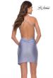 Picture of: Open Back Mini Dress with Knot Front Detail in Light Periwinkle, Style: 30929, Detail Picture 2