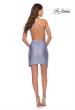 Picture of: Open Back Mini Dress with Knot Front Detail in Light Periwinkle, Style: 30929, Detail Picture 6
