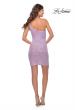 Picture of: Fitted One Shoulder Mini Dress with Slit in Bright Colors in Light Periwinkle, Style: 30934, Detail Picture 6