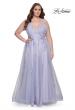 Picture of: Plus Size A-line Tulle Dress with Floral Detailing in Light Periwinkle, Style: 29021, Detail Picture 13