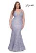 Picture of: Mermaid Lace Plus Size Prom Dress with Deep V in Light Periwinkle, Style: 31118, Main Picture