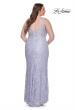 Picture of: Fitted Beaded Lace Plus Size Prom Dress with Illusion Waist in Light Periwinkle, Style: 31535, Detail Picture 8