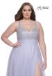 Picture of: A-Line Plus Size Prom Dress with Rhinestone Bodice in Light Periwinkle, Style: 31251, Detail Picture 18