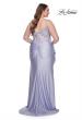 Picture of: Rhinestone Embellished Jersey Dress with Lace Illusion Back in Light Periwinkle, Style: 31309, Detail Picture 7