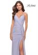 Picture of: Soft Jersey Dress with Knot Waist and Lace Up Back in Light Periwinkle, Style: 31169, Main Picture