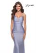Picture of: Rhinestone Ruched Jersey Prom Dress with Lace Up Back in Bright Colors in Light Periwinkle, Style: 31237, Main Picture