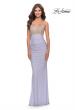 Picture of: Long Jersey Prom Dress with Rhinestone Sheer Bodice in Light Periwinkle, Style: 31338, Main Picture