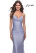 Picture of: Embellished Rhinestone Jersey Long Dress with Lace Up Back in Neon in Light Periwinkle, Style: 31401, Main Picture