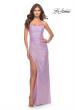Picture of: Ruched Sequin Prom Dress with High Side Slit in Light Periwinkle, Style: 31405, Main Picture