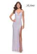 Picture of: Cowl Neck Stretch Sequin Dress with Slit in Light Periwinkle, Style: 31517, Main Picture